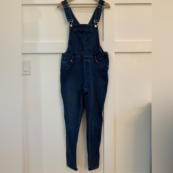 Cheap Monday Dungaree Spray Dark Wash Skinny Denim Overalls size M - Picture 4 of 12